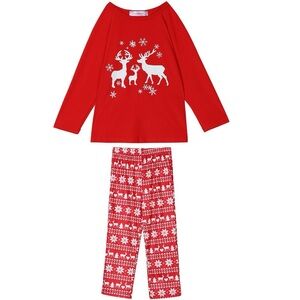 NWT Cheibear Christmas Deer Loungewear LS Tee & Deer Pants Pajama Set Size Small
